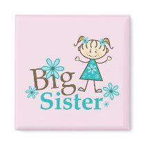 Big Sister Stick Figure Refrigerator Magnet