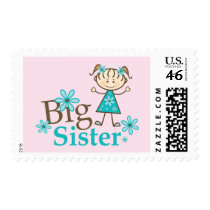 Big Sister Stick Figure Postage Stamps