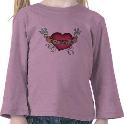 Big Sister Tattoo Heart T Shirt by artladymanor
