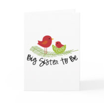 big sister to be christmas birdies cards