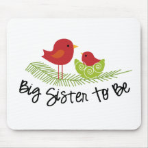 big sister to be christmas birdies mousepad