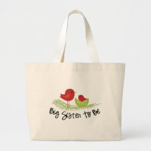 big sister to be christmas birdies tote bags