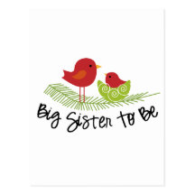 big sister to be post card