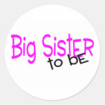 Big Sister To Be Round Stickers