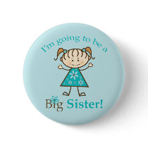 Big Sister To Be Stick Figure Button