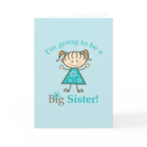 Big Sister To Be Stick Figure Cards