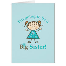 Big Sister To Be Stick Figure Cards