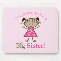 Big Sister To Be Stick Figure Girl Ethnic mousepads