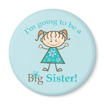 Big Sister To Be Stick Figure Refrigerator Magnets