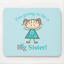 Big Sister To Be Stick Figure Mouse Pads