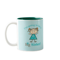 Big Sister To Be Stick Figure Coffee Mugs