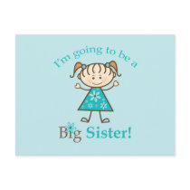 Big Sister To Be Stick Figure Postcard
