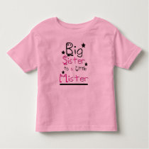 big, sister, toddler, ringer, t-shirt, birthday, baby-shower, children, brother, pink, T-shirt/trøje med brugerdefineret grafisk design