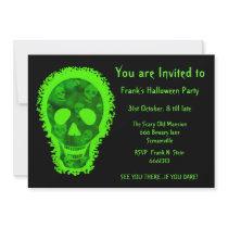 Big Skull Green 'You are Invited' invitation