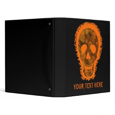 Big Skull Orange 'Your Text Here' binder by jessperry