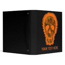 Big Skull Orange 'Your Text Here' binder