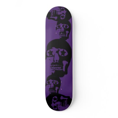 Big Skulls Purple Skateboard by Method77
