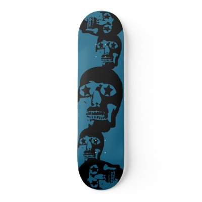 Big Skulls Teal Skateboard by Method77