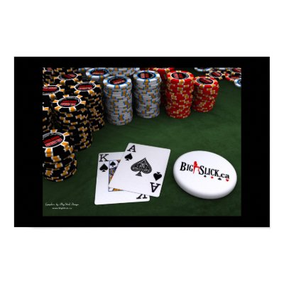 Big Slick - Spades w\BigSlick Dealer Button Print by JBunner
