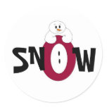 Big Snow Round Sticker