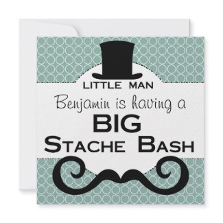 BIG Stache Bash Birthday Invitations invitation