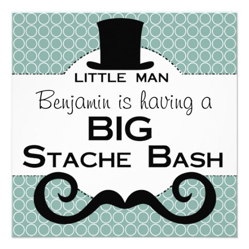 BIG Stache Bash Birthday Invitations