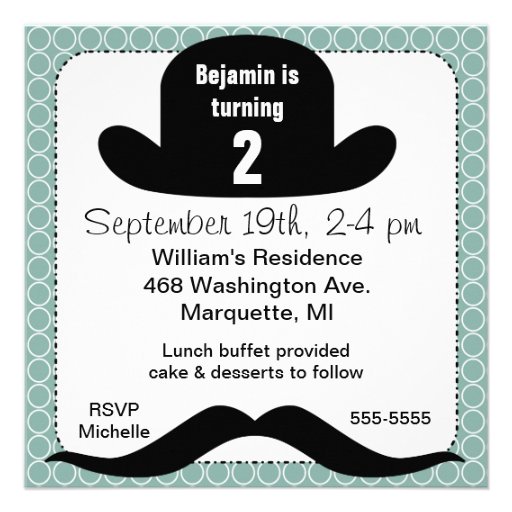 BIG Stache Bash Birthday Invitations