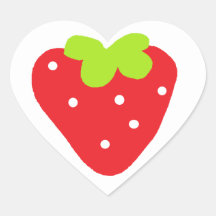 Big Strawberry Heart Stickers