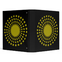 Big Sunburst Cutout Pattern On Black Background 3 Ring Binder