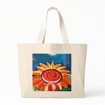 Big sunflower canvas bag by myhome71