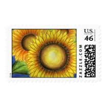 Big Sunflower Postage Stamp