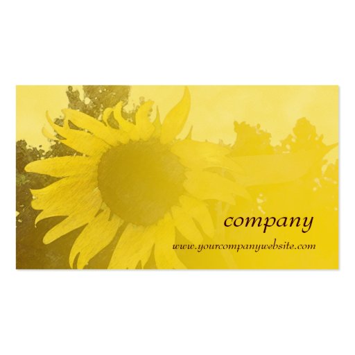 Big Sunflower Profile Card Business Cards (back side)