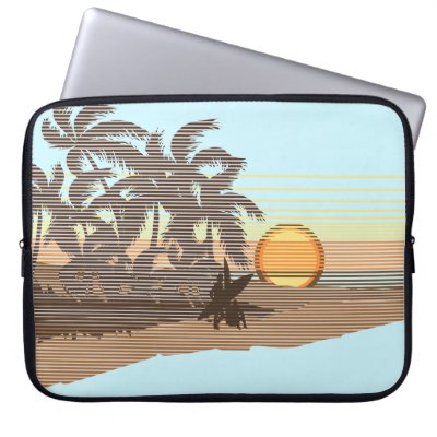 Big Sunset Hawaiian Neoprene Wetsuit Laptop Sleeves
