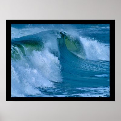 Big Surf Ocean Wave Poster by art_prints_posters