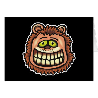 big teeth grin lion card by doonidesignsanimals