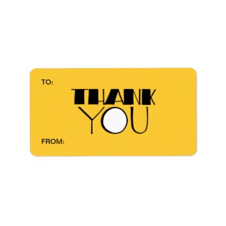 Big Thank You black Gift Tag label
