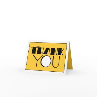 Big Thank You black Note Card card