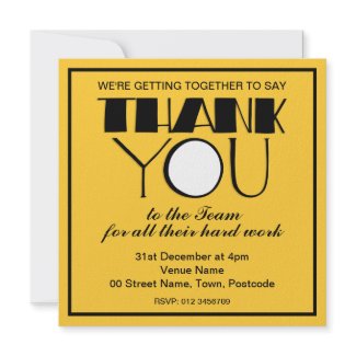 Big Thank You black Thanks Team Invitation invitation