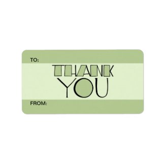 Big Thank You green Gift Tag label