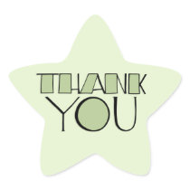 Big Thank You green Star Sticker stickers