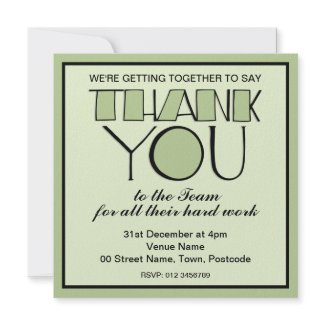 Big Thank You green Thank You Team Invitation invitation