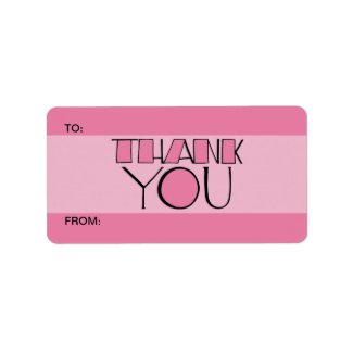 Big Thank You pink Gift Tag label
