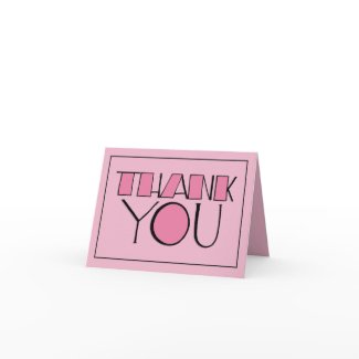 Big Thank You pink Note Card card