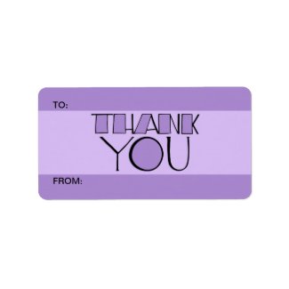 Big Thank You purple Gift Tag label