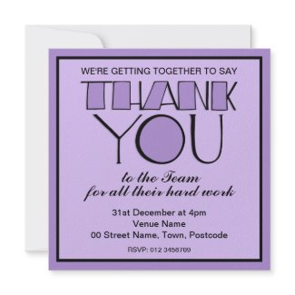Big Thank You purple Thank You Team Invitation invitation
