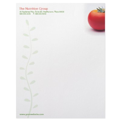 Big Tomato Nutritionist Letterhead by starstreambusiness
