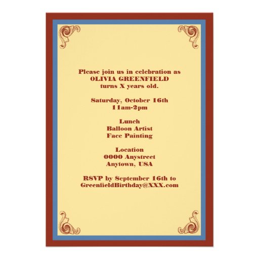 Big Top Birthday Party Invitation
