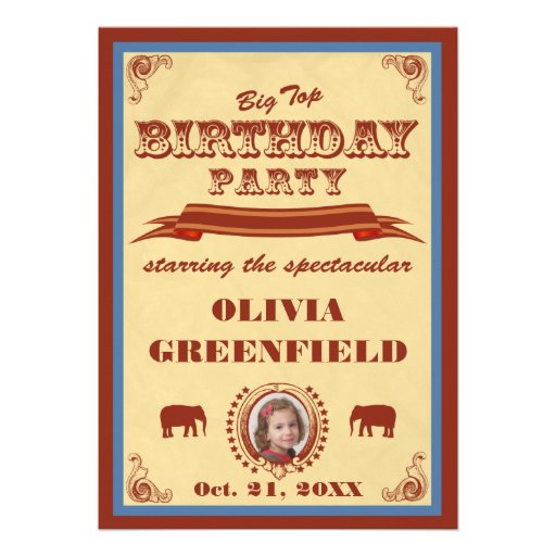 Big Top Birthday Party Invitation