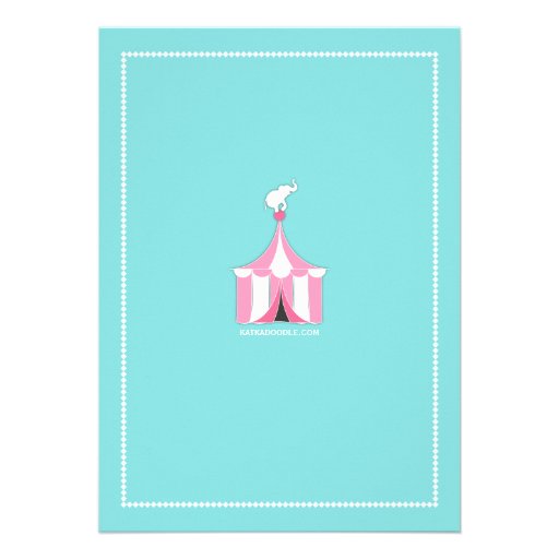 Big Top Carnival Birthday Party Turquoise | Pink Announcement