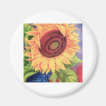 Big Tropical Sunflower Art - Multi Refrigerator Magnet